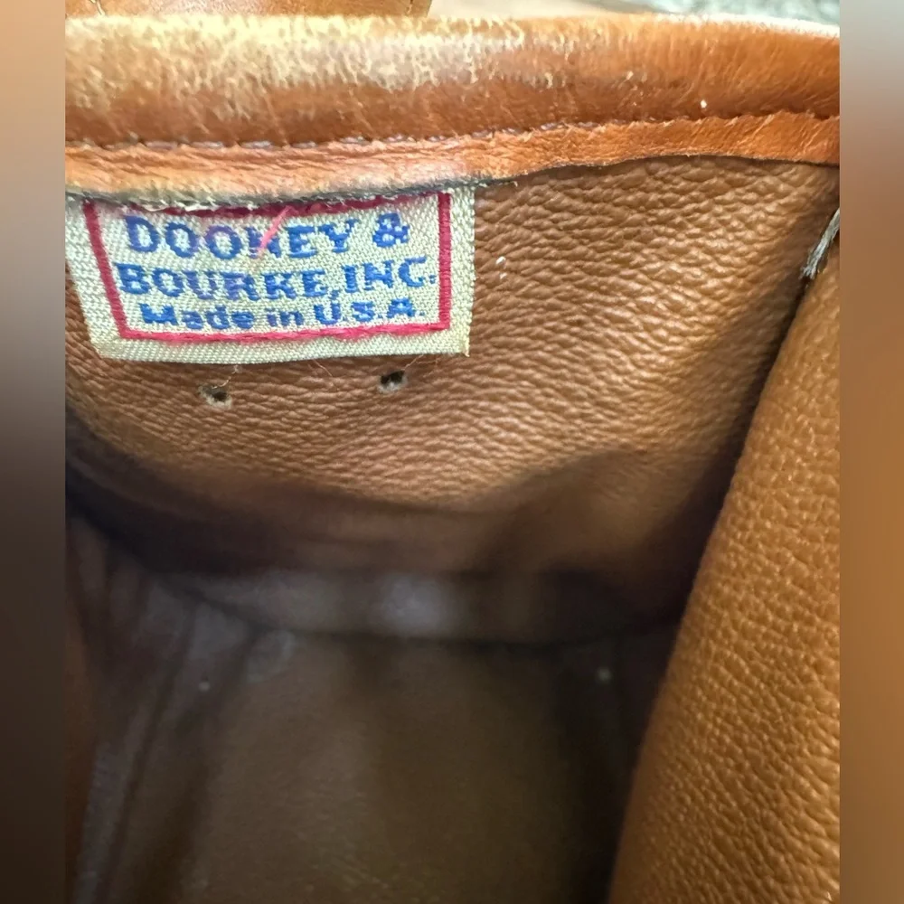 Dooney & Bourne Vintage Zipper Satchel in British Tan and Bone - Picture 8 of 14